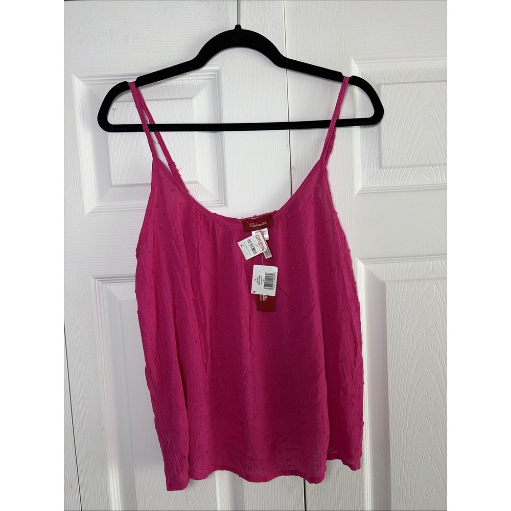 Panhandle Swiss Dot Camisole Womens Size M Hot Pink Cami Tank Top Sleeveless